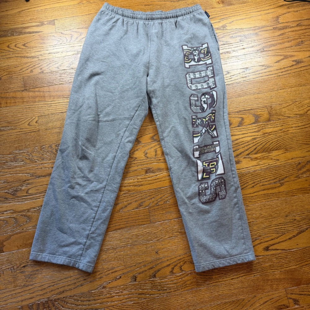 Jansport Bloomsburg University Huskies Sweatpants Mens Medium Gray Fleece Y2K